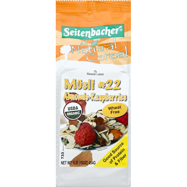 Grains, Rice & Dried Goods Seitenbacher Musli, No. 22, Almonds + Raspberries hero