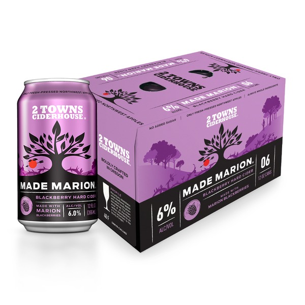 Hard Cider 2 Towns Ciderhouse Made Marion 6-Pack - Blackberry Hard Cider hero