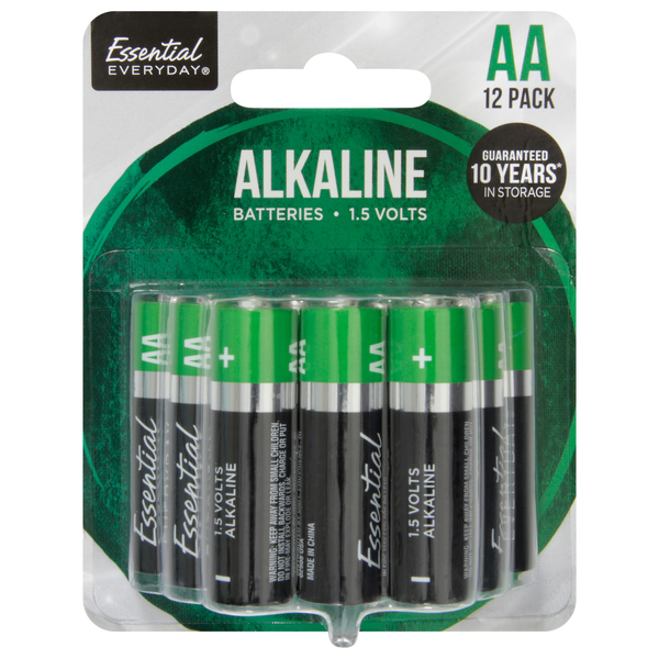 More Household Essential Everyday Batteries, AA, 12 Pack hero