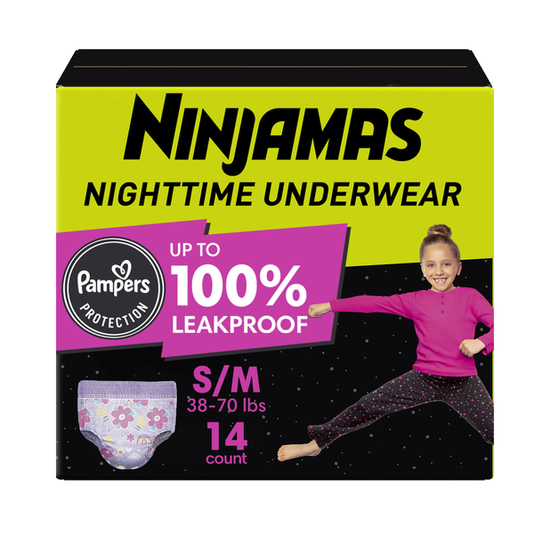 Diapers & Wipes Ninjamas OdorMask OdorMask OdorMask Nighttime Bedwetting Underwear Girl Size S/M hero