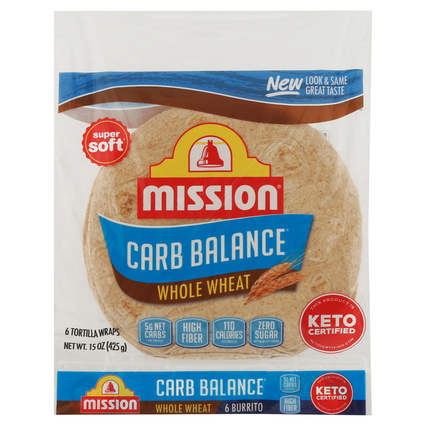 Cream Mission Tortilla Wraps, Burrito, Whole Wheat, Super Soft hero