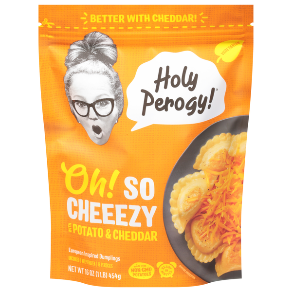 Frozen Meals Holy Perogy! Perogies, Oh So Cheeezy with Potato & Cheddar hero