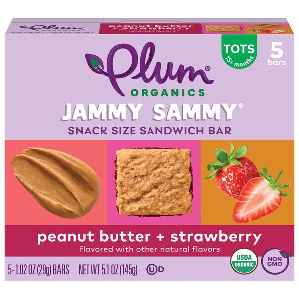 Baby Food & Formula Plum Organics® Jammy Sammy® Peanut Butter & Strawberry Bar hero