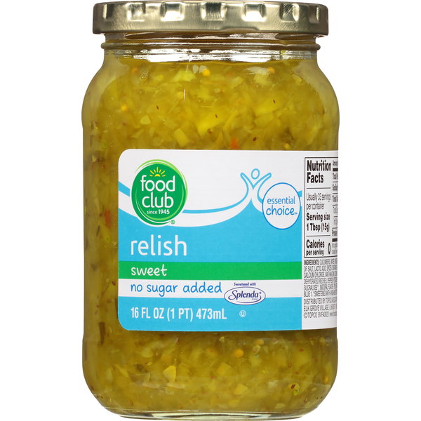 Food Storage Food Club Relish, Sweet, No Sugar Added hero