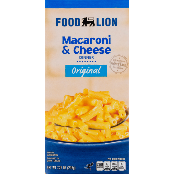 Instant Foods Food Lion Macaroni & Cheese Dinner, Original hero