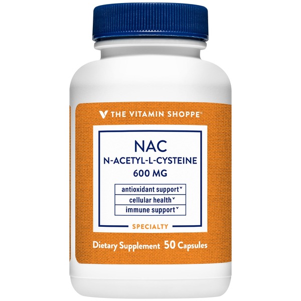 Amino Acids The Vitamin Shoppe NAC N-Acetyl-L-Cysteine Amino Acid - 600 MG (50 Capsules) hero