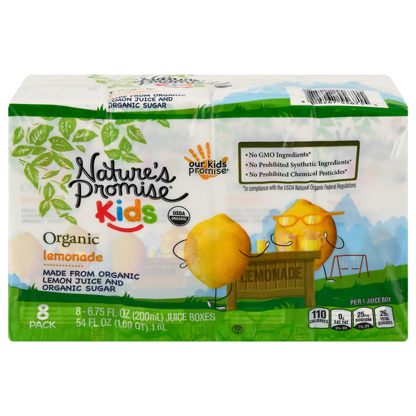 Juice & Nectars Nature's Promise Lemonade, Organic, 8 Pack hero