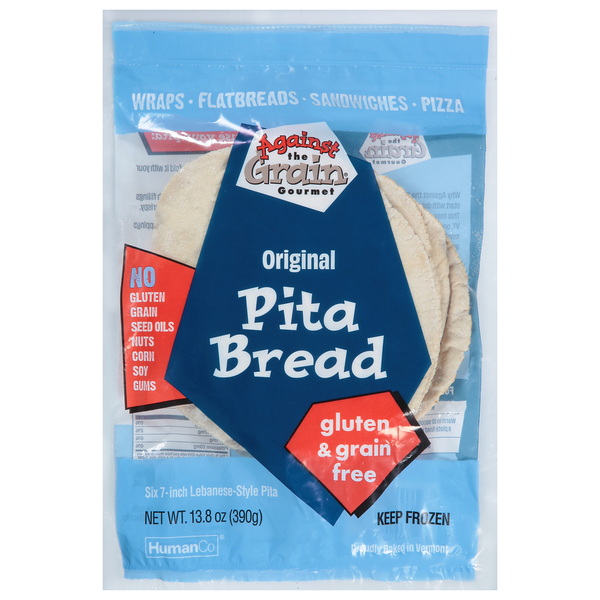 Frozen Breads & Doughs Against The Grain Gluten Free, Grain Free Original Pita Bread, Nut Free hero