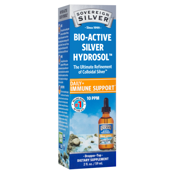 Vitamins & Supplements Sovereign Silver Silver Hydrosol, Bio-Active, 10 ppm, Dropper-Top hero