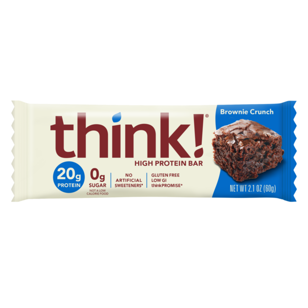 Protein, Energy & Granola Bars think! High Protein Bar, 20g Protein, Brownie Crunch hero