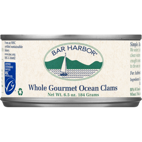 Canned Meat & Seafood Bar Harbor Ocean Clams, Gourmet, Whole hero