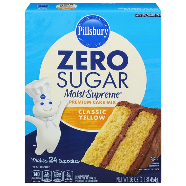 Doughs, Gelatins & Bake Mixes Pillsbury Zero Sugar Moist Supreme Yellow Premium Cake Mix hero