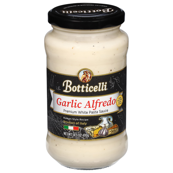 Botticelli Pasta Sauce, White, Premium, Garlic Alfredo hero