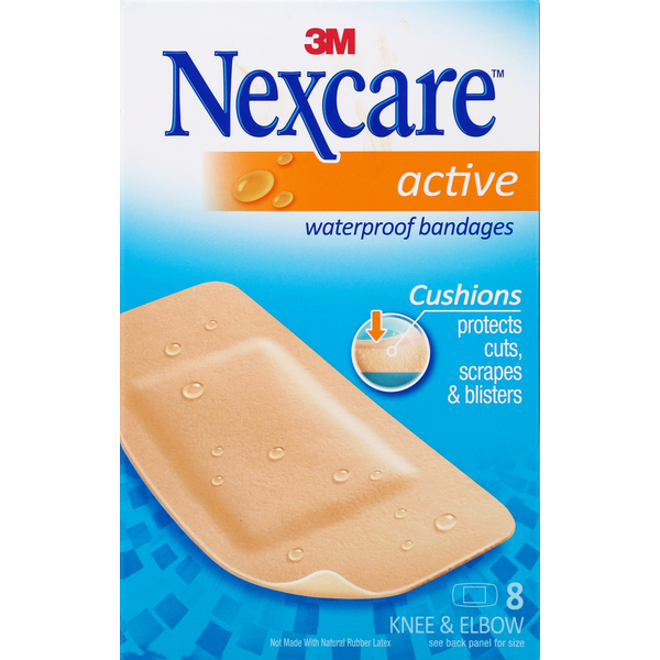 First Aid Nexcare Bandages, Waterproof, Knee & Elbow hero