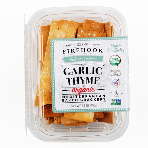 Crackers -- Specialty (Deli) Firehook Garlic Thyme Organic Baked Crackers hero