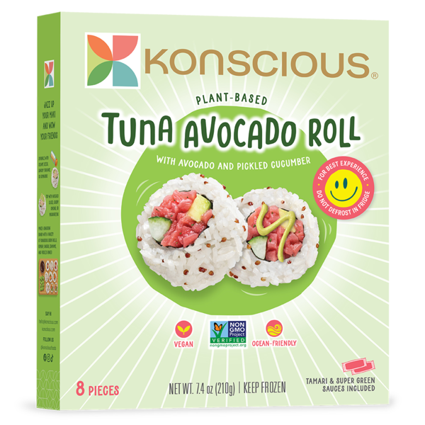 Frozen Meals Konscious Foods Plant-Based Tuna Avocado Roll hero