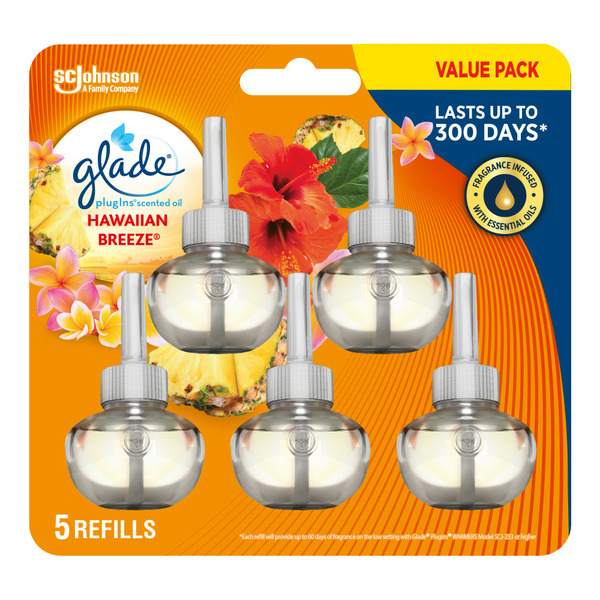 Aromatherapy Glade PlugIns® Scented Oil Air Freshener 5 Refills, Hawaiian Breeze hero