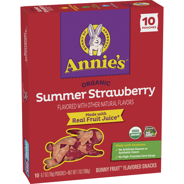 Candy & Chocolate Annie's Organic Summer Strawberry Fruit Flavored Snacks hero