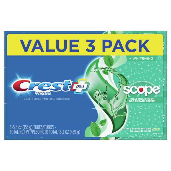 Oral Hygiene Crest Plus Scope Complete Whitening Toothpaste, Minty Fresh hero