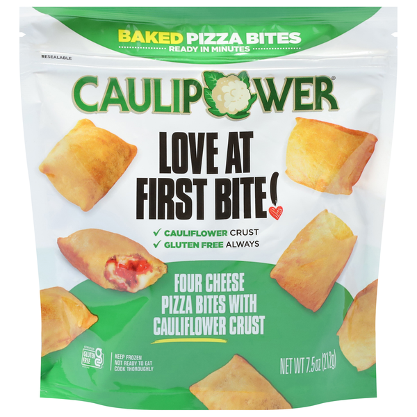 Caulipower Pizza Bites, with Cauliflower Crust, Four Cheese hero