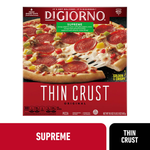 DiGiorno Classic Thin Crust Supreme Pizza hero