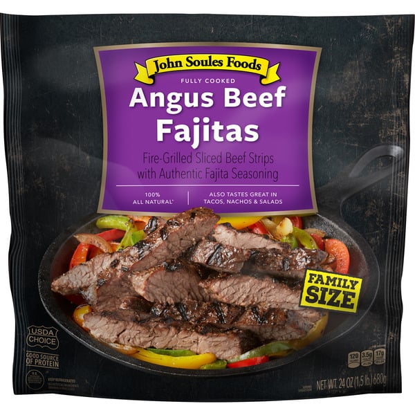 John Soules Foods Angus Beef Fajitas, Frozen hero