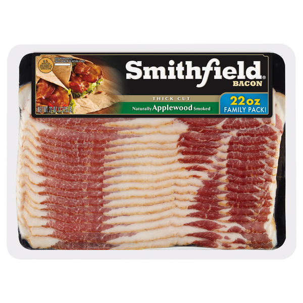 Smithfield Bacon, Applewood Smoked, Thick Cut, Family Pack! hero