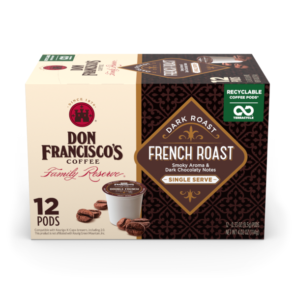 Coffee Don Francisco's Coffee French Roast, Dark Roast, Single Serve Coffee Pods hero