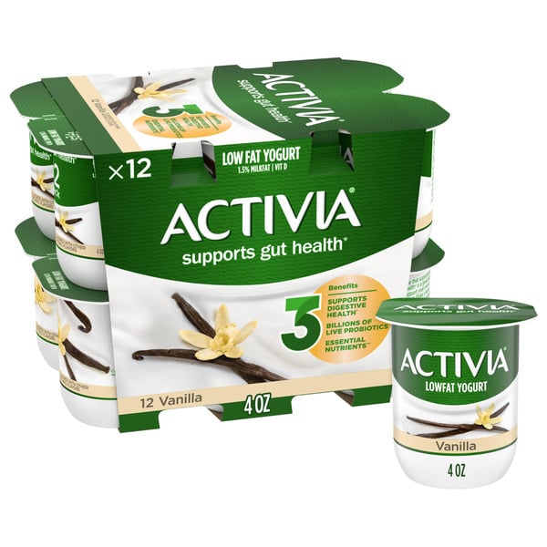 Yogurt/Kefir Activia Vanilla Lowfat, Probiotic Yogurt Cups hero