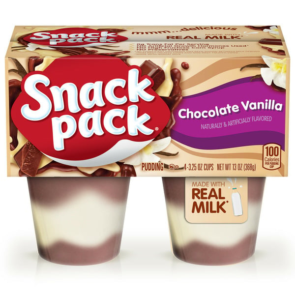 Refrigerated Pudding & Desserts Snack Pack Chocolate Vanilla Flavored Pudding hero