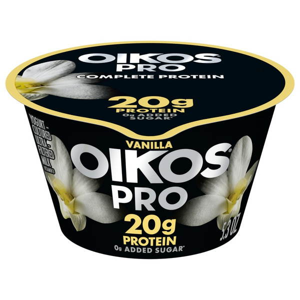 Soft Drinks Oikos Vanilla Yogurt Cultured Ultra-Filtered Milk Product hero