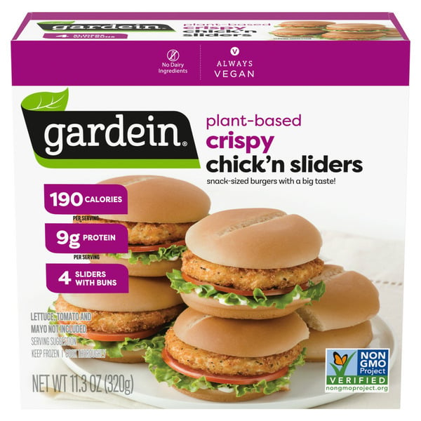 Frozen Vegan & Vegetarian Gardein Plant-Based Chick'n Sliders, Vegan Food, Frozen Food hero