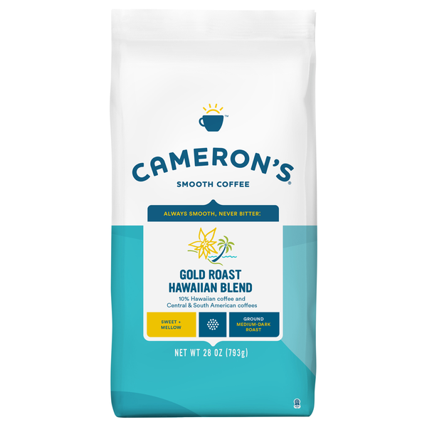 Coffee Cameron's Smooth Coffee, Ground, Medium-Dark Roast, Golden Roast Hawaiian Blend hero