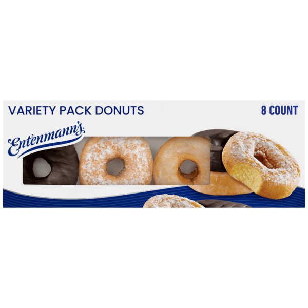 Breakfast Bakery Entenmann's 8 count, Variety Pack Donuts hero