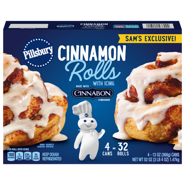 Breakfast Bakery Pillsbury Cinnamon Rolls, with Icing hero