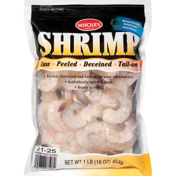 Packaged Seafood Wholey Shrimp, Raw hero