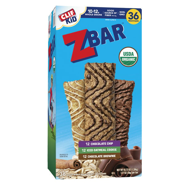 Energy & Granola Bars Zbar Chocolate Chip, Iced Oatmeal Cookie, Chocolate Brownie Organic Kids Snack Bars hero