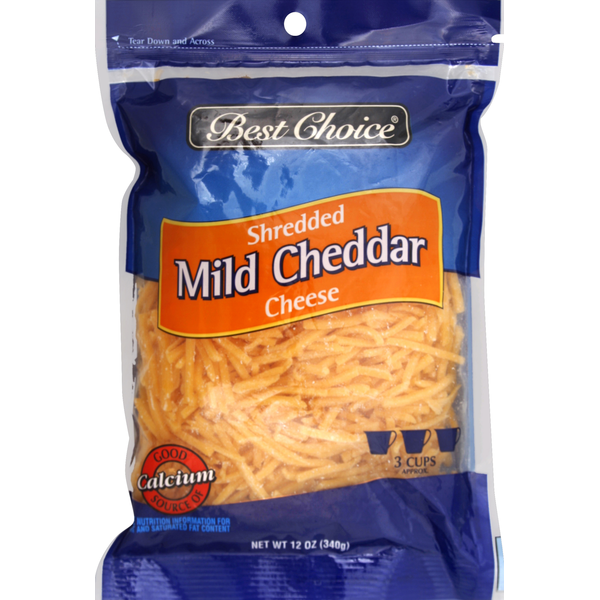 Packaged Cheese Best Choice Shredded Cheese, Mild Cheddar hero