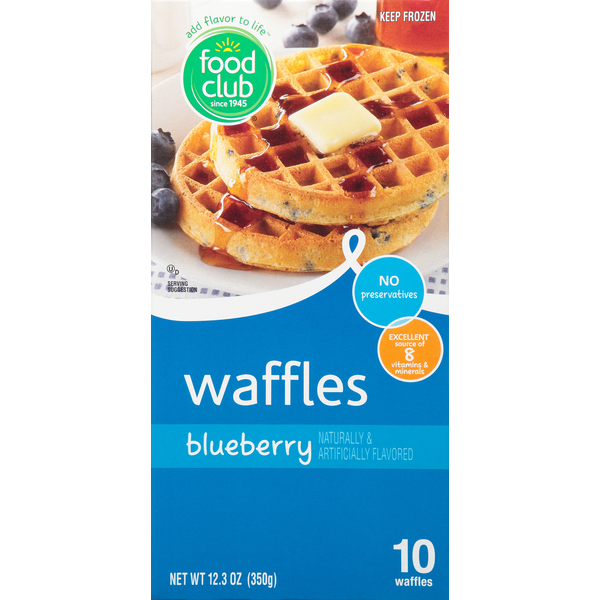 Frozen Breakfast Food Club Waffles, Blueberry hero