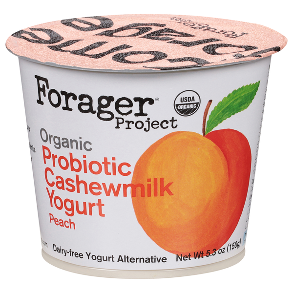 Yogurt, Kefir & Smoothies Forager Project Cashewmilk Yogurt, Peach, Dairy-Free, Organic, Probiotic hero