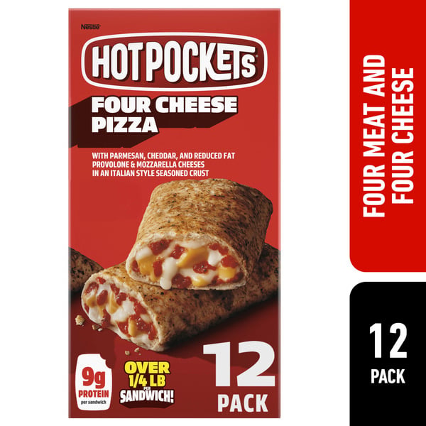 Frozen Appetizers & Sides Hot Pockets Four Cheese Pizza Frozen Sandwiches hero