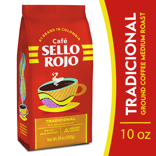 Coffee Grounds and Whole Beans Sello Rojo Tradicional Coffee, Medium Roast, Ground Coffee hero