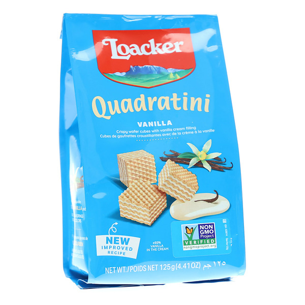 Cookies & Cakes Loacker Quadratini Vanilla, Bite-size Wafer Cookies hero