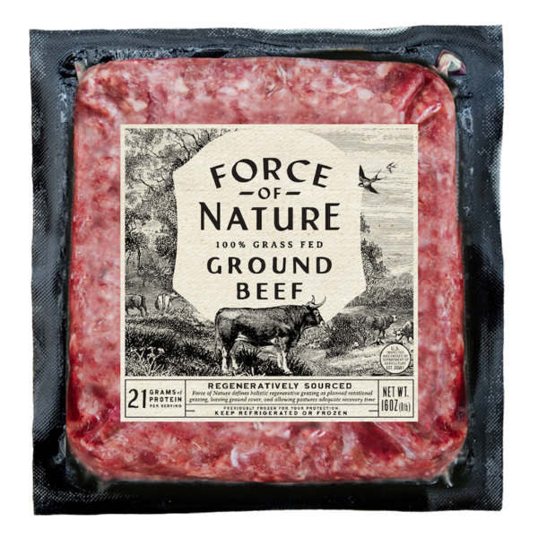 Force of Nature Regenerative Ground Beef, 100% Grass Fed hero