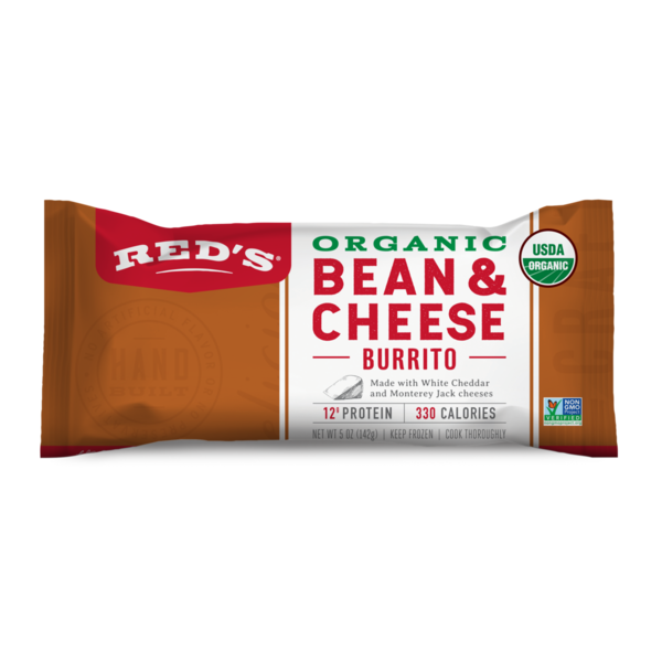 Frozen Appetizers & Sides Red's Burrito, Organic, Bean & Cheese hero