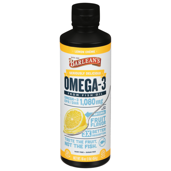 Supplement Oils Barlean's Omega-3, 1080 mg, Lemon Creme hero