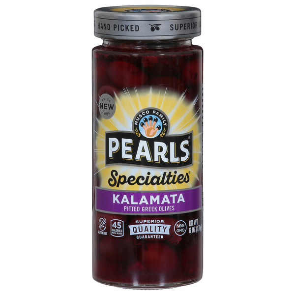 Pickled Goods & Olives Pearls Olives, Greek, Kalamata, Pitted hero