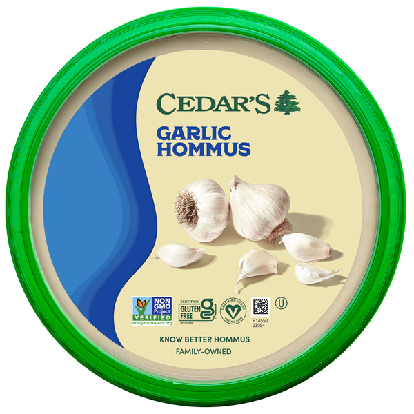 Fresh Dips & Tapenades Cedar's Foods Garlic Hommus hero