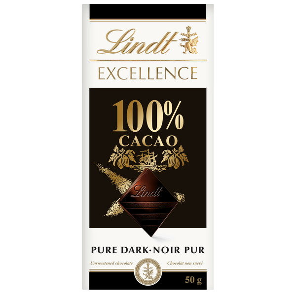 Candy & Chocolate Excellence 100% Cacao Dark Chocolate Bar, 50 Grams hero