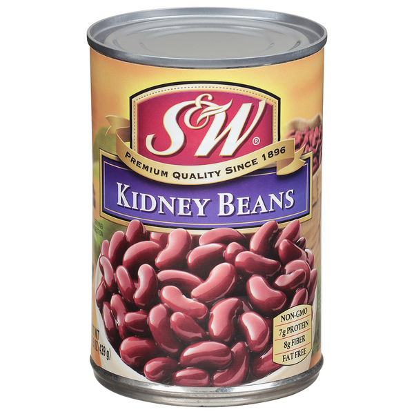 Canned Meals & Beans S&W Dark Red Kidney Beans - 15.5 Oz. Can hero